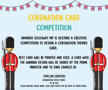 Image of coronation card competition details